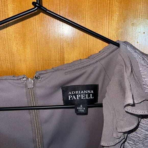 NWT Adrianna Papell Metallic Gray Dress - Picture 3 of 4